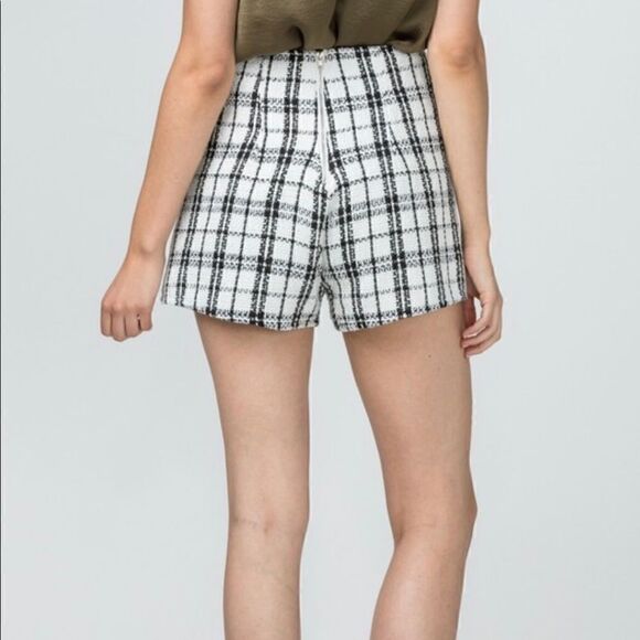 Tweed Plaid Suit Set jacket with shorts - Picture 5 of 16